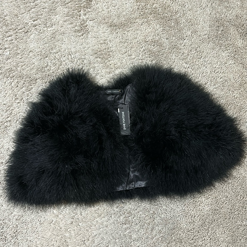 Anne Fontaine feather cape
